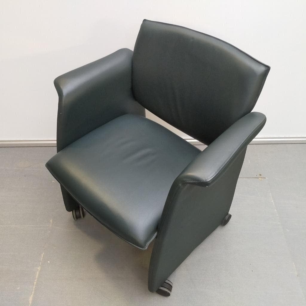 Ahrend fauteuil - verrijdbaar - groen - set van 2, Ophalen, Gebruikt, Minder dan 50 cm