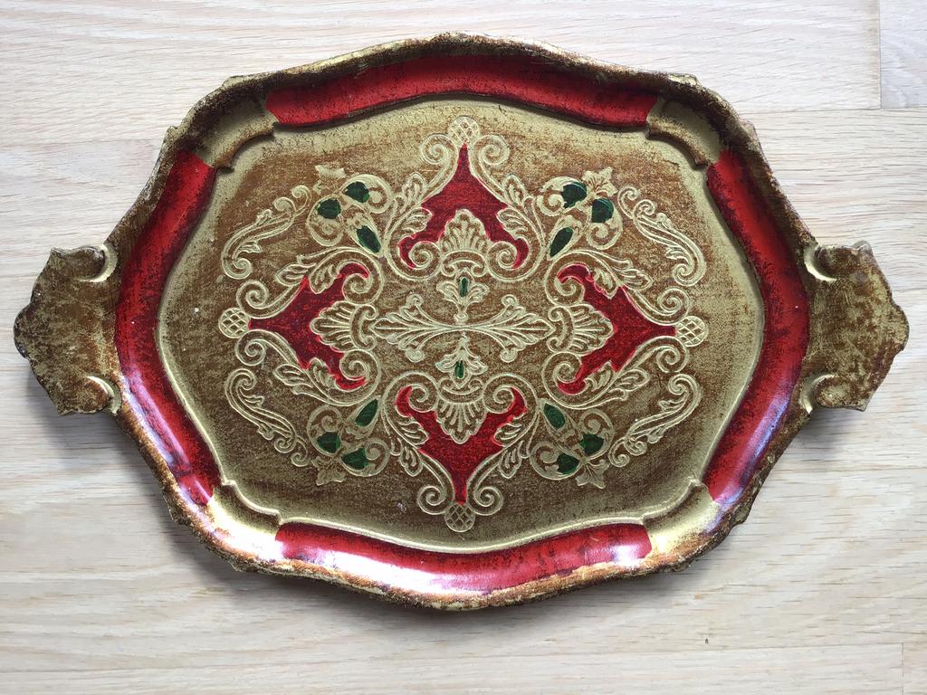 Italiaans dienblad. Florentijns houten dienblad., Huis en Inrichting, Woonaccessoires | Dienbladen, Ophalen of Verzenden, Zo goed als nieuw