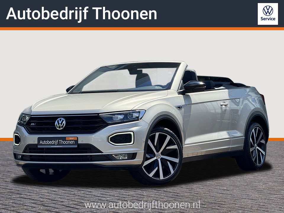 Volkswagen T-Roc Cabrio 1.5 TSI R-Line | Leder | dodehoek |, Auto's, Volkswagen, 15 km/l, 4 cilinders, Bedrijf, Zilver of Grijs