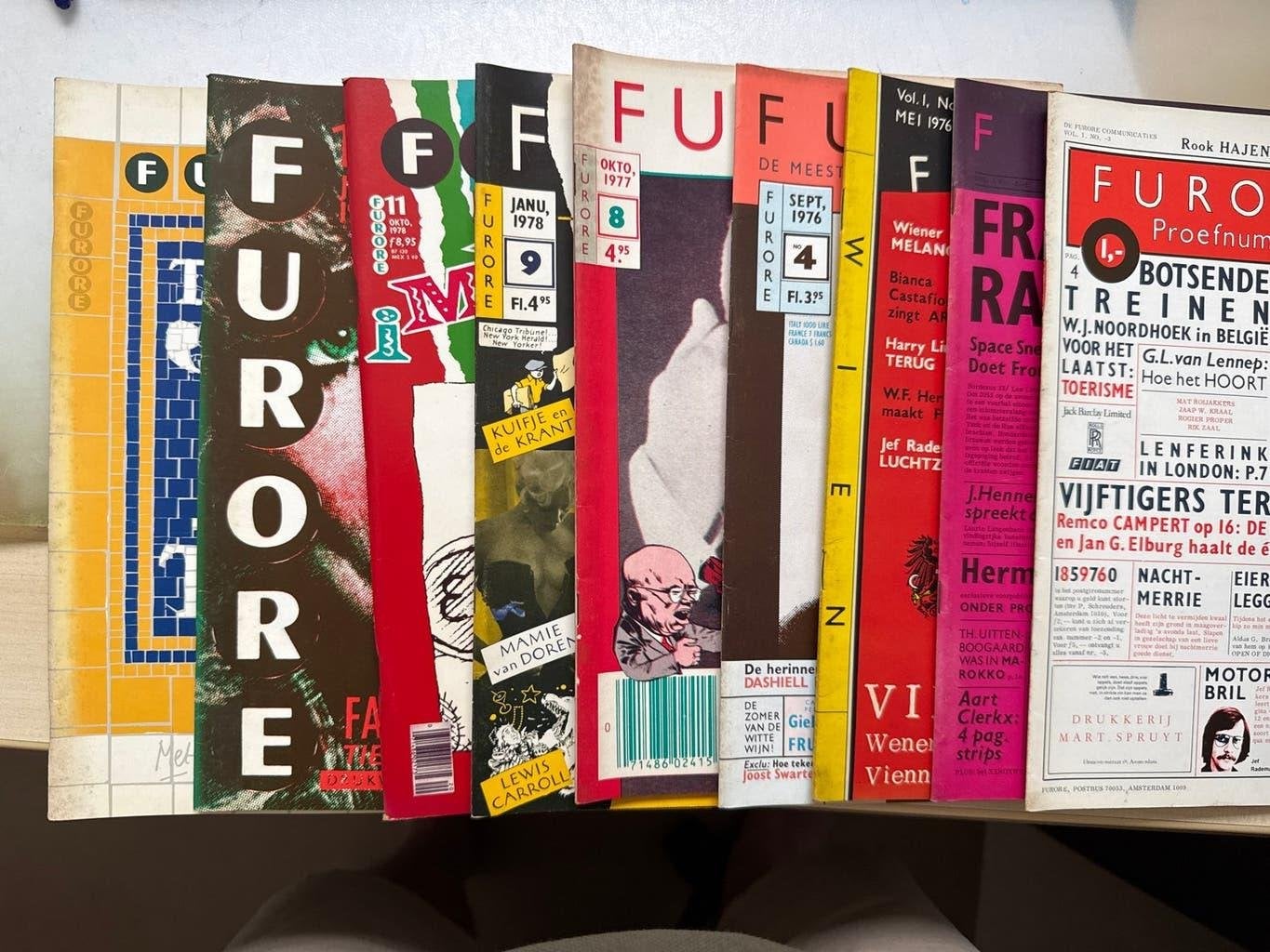 9 nummers Furore magazine - Kuifje, The Beatles, Hermans, Ophalen of Verzenden, Gelezen, Overige typen