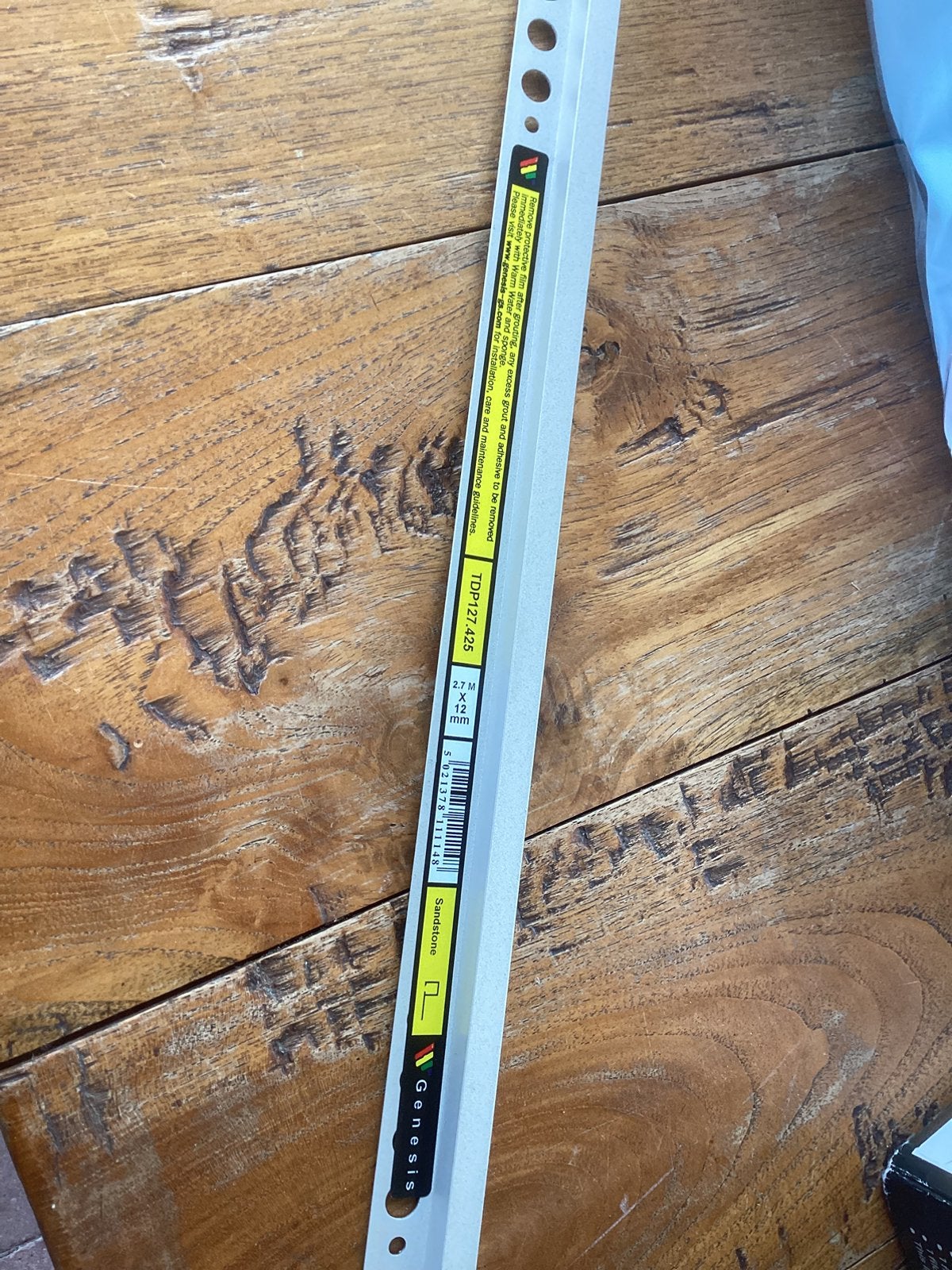 Tegelprofiel aluminium kleur sandstone, Ophalen, Minder dan 20 cm, Zo goed als nieuw, Vloertegels