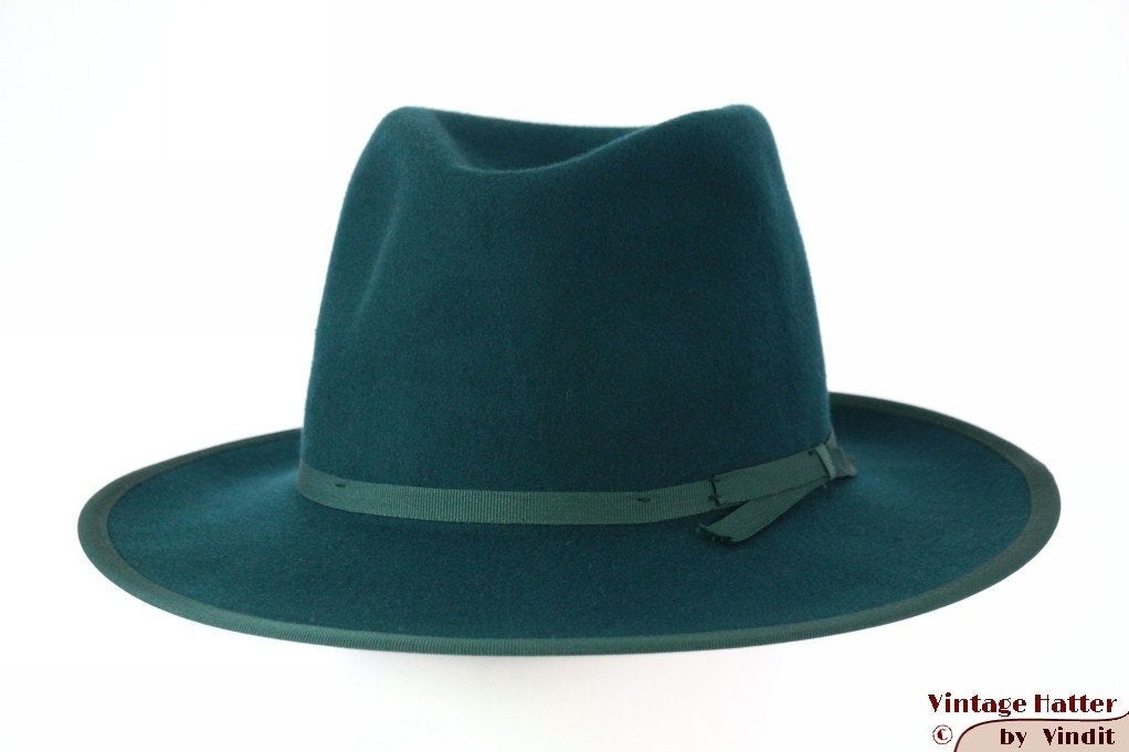 Gleufhoed Brixton Manhattan turkoise vilt 58,5 Nieuwe Sample, Hoed, Nieuw, Ophalen of Verzenden, 58 of 59 cm (L, 7¼ of ⅜ inch)