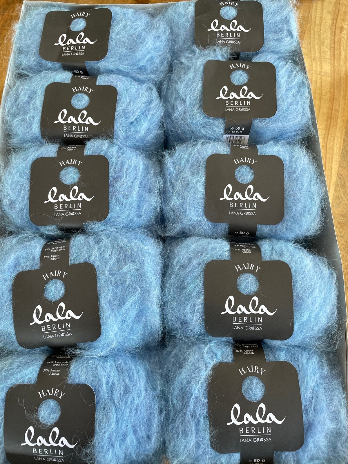 Lana Grossa Lala Berlin Hairy Wol - Lichtblauw (10 bollen), -, Breien of Haken, -, Nieuw