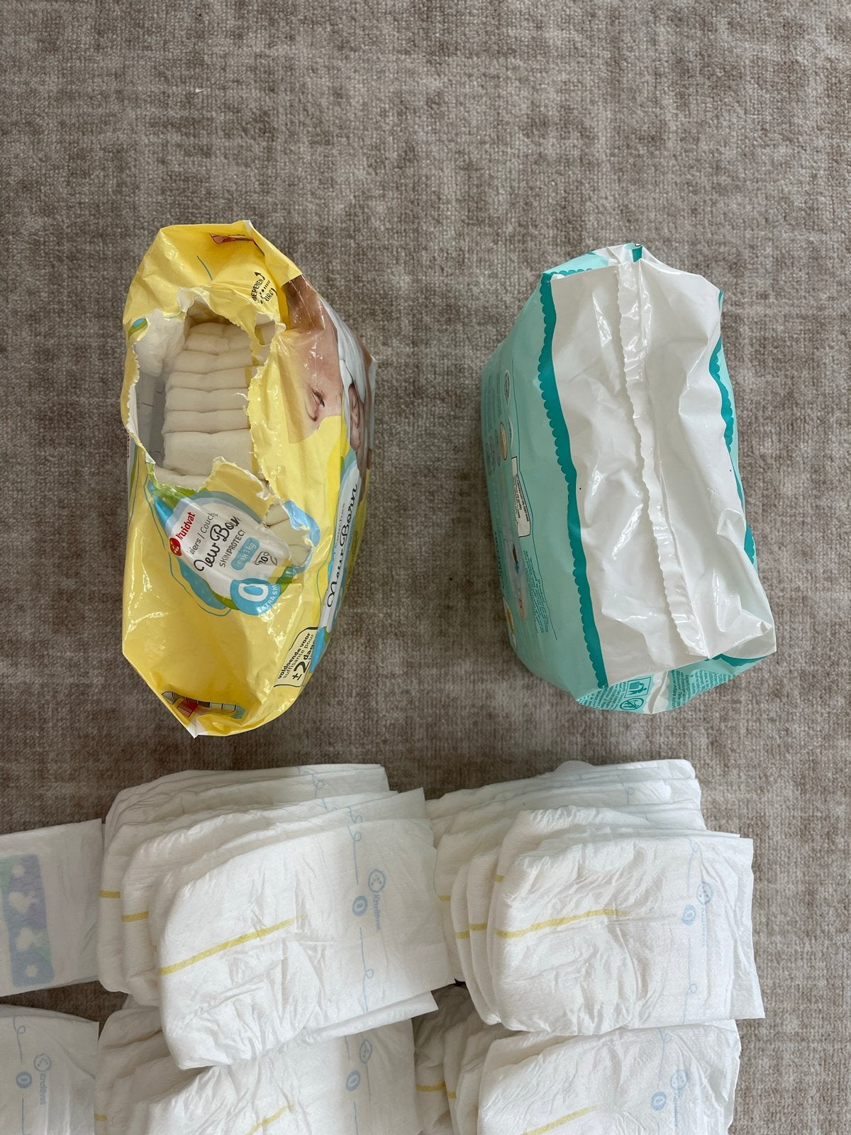 Newborn luiers maat 0 - diverse merken (ca. 87 stuks), Ophalen of Verzenden, Nieuw