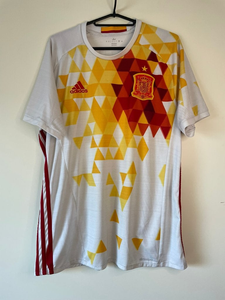 Spanje Adidas Voetbalshirt Wit Maat L, Maat 52/54 (L), Wit, Ophalen of Verzenden, Zo goed als nieuw