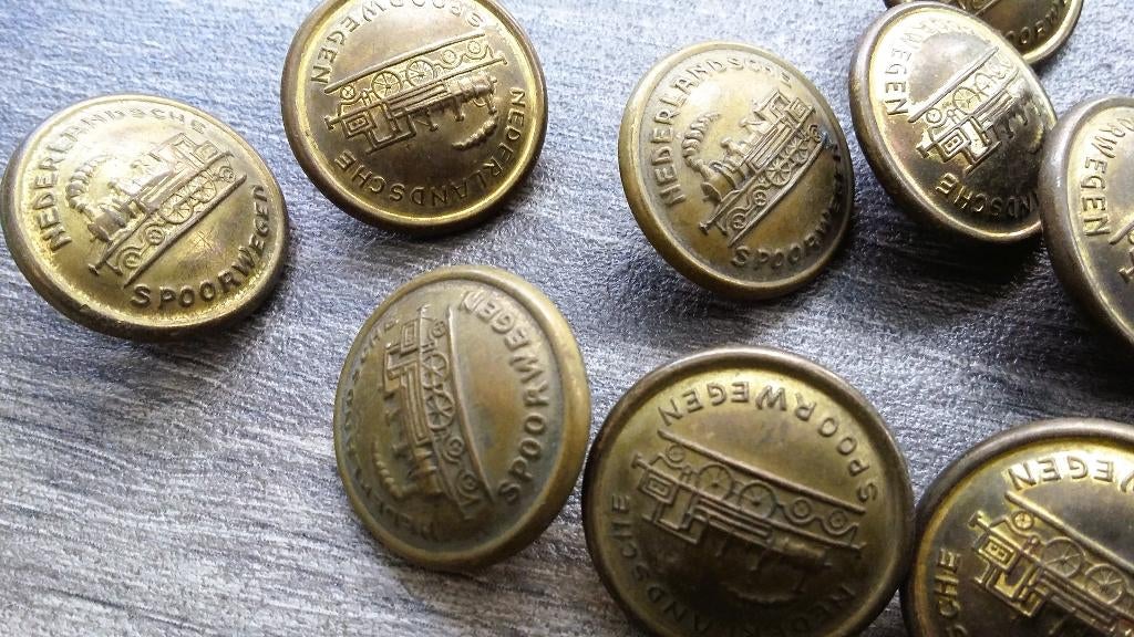 Omstreeks 1925 Nederlandse Spoorwegen Uniform Knoop Knopen, Nvt., Trein, Gebruikt, Overige typen
