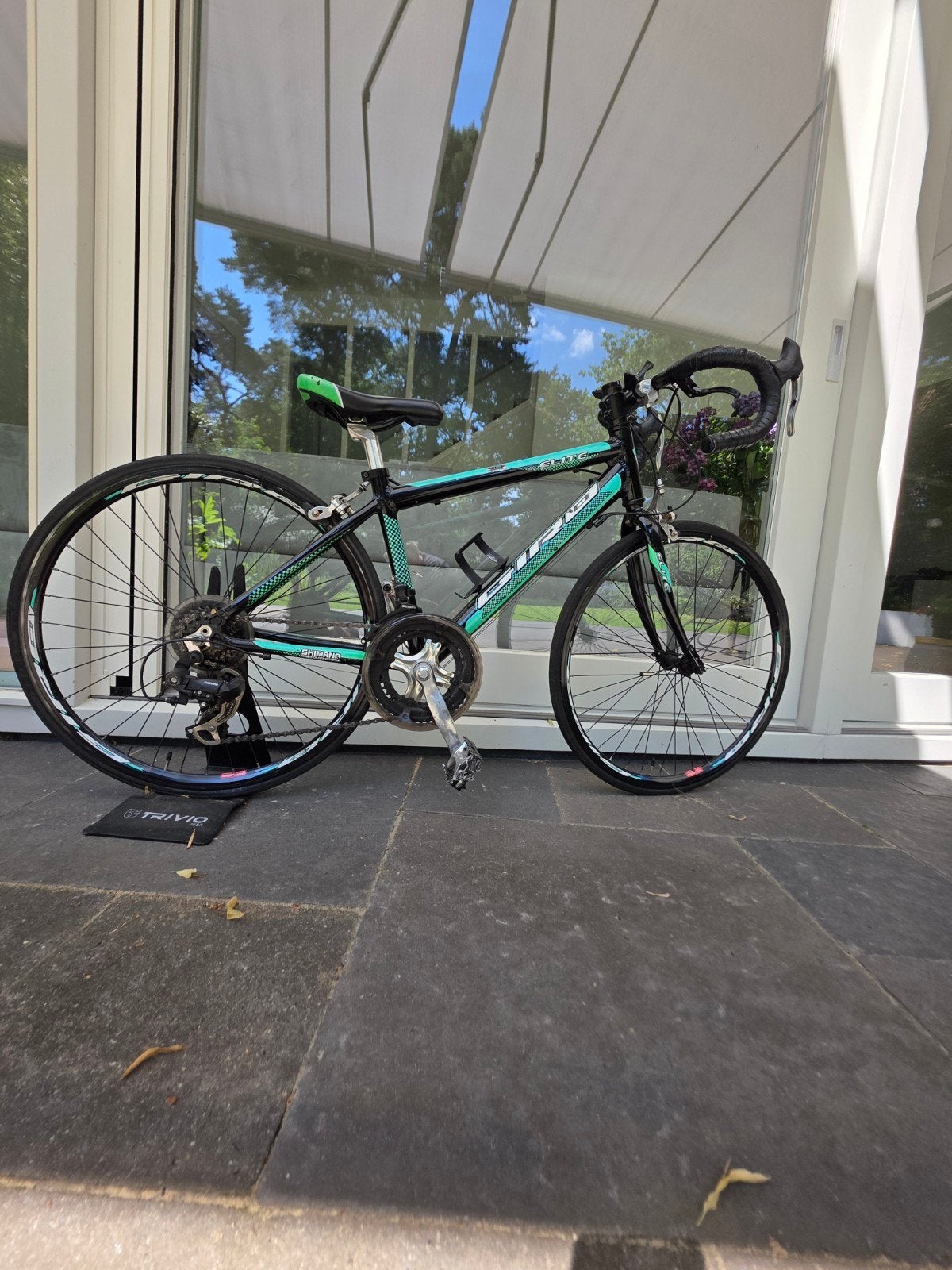 racefiets, zwart/groen, 14 versnellingen, Fietsen en Brommers, Fietsen | Racefietsen, Ophalen, Gebruikt, Giant, 10 tot 15 versnellingen