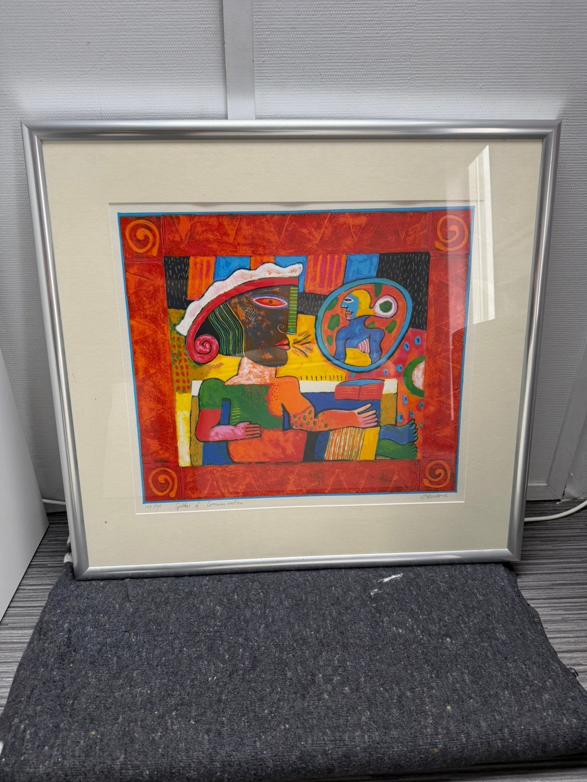 zeefdruk Clemens Briels – 107/190 – Fraai ingelijst, Gesigneerd, Ophalen, Abstract, Zeefdruk
