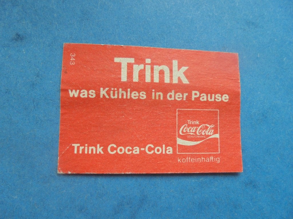 Oud lucifersetiket Coca Cola, Ophalen of Verzenden, Zo goed als nieuw, Luciferdoosjes of -merken