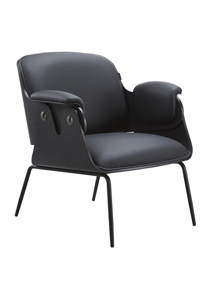 OHNO Furniture Nashville - Leather Look Lounge Stoel - Zwart, Huis en Inrichting, Stoelen, Niet ingevuld, Zwart, Niet ingevuld