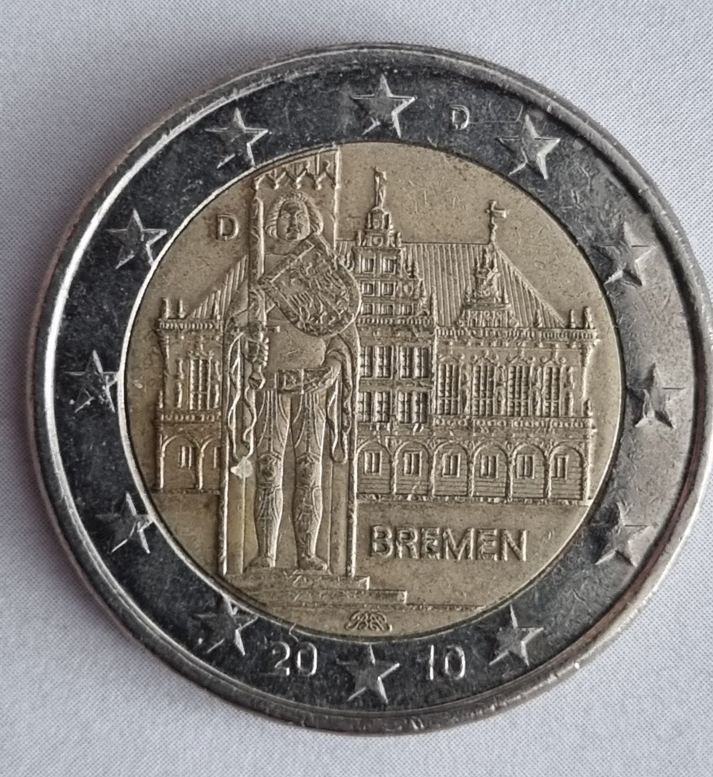 2 Euro munt Duitsland 2010 - Bremen, letter D, Postzegels en Munten, Verzenden, Duitsland, 2 euro, Losse munt