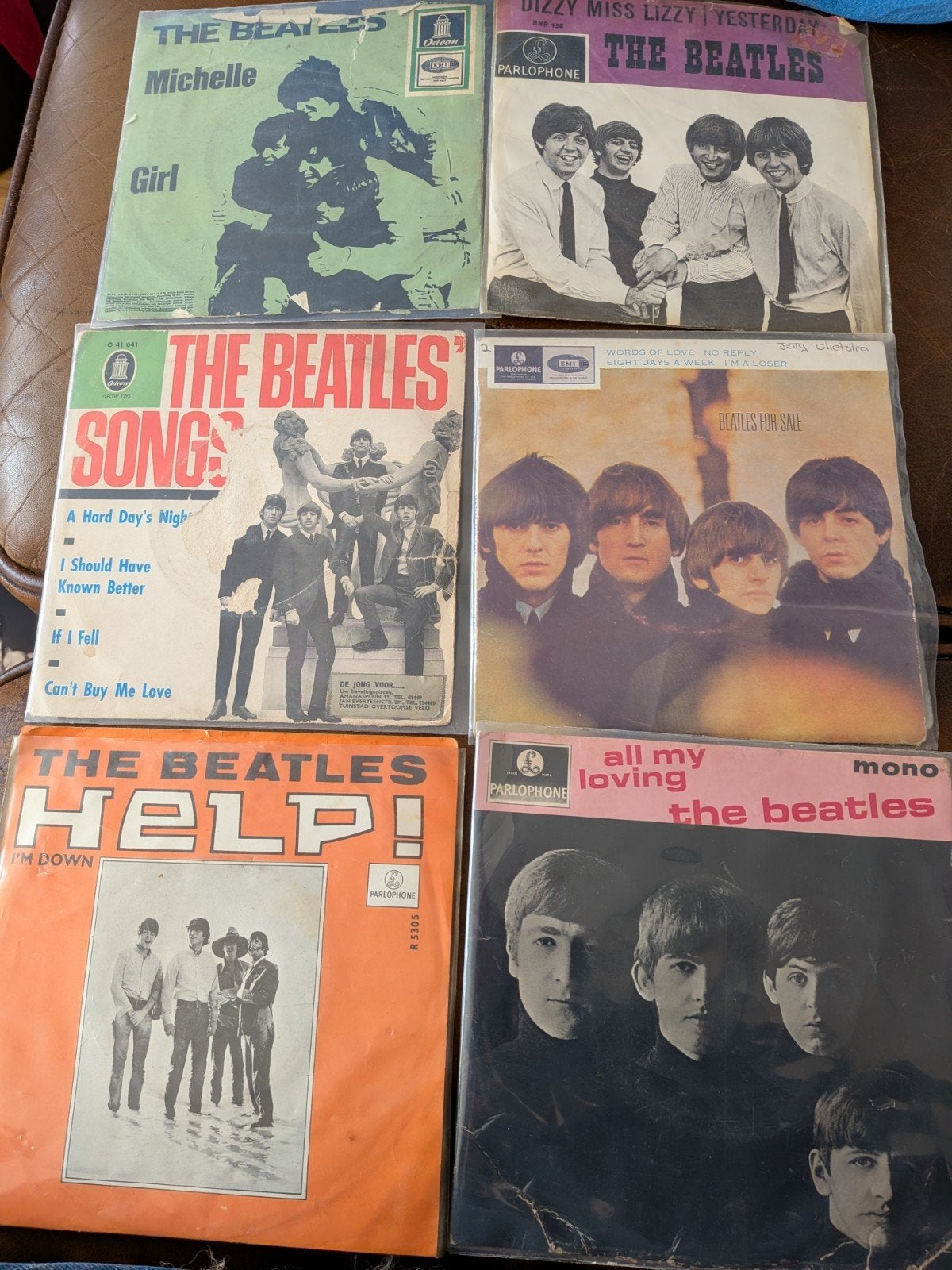 15 The Beatles singles, deels met originele hoes, Ophalen of Verzenden, Gebruikt, Pop