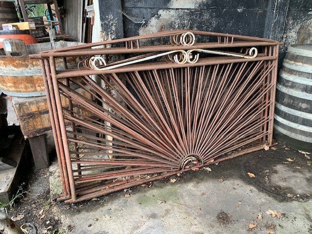Antiek smeedijzeren hekwerk - Tuinpoort - 8 stuks, Ophalen, Gebruikt, BarrelAtelier, Info@barrelatelier.nl