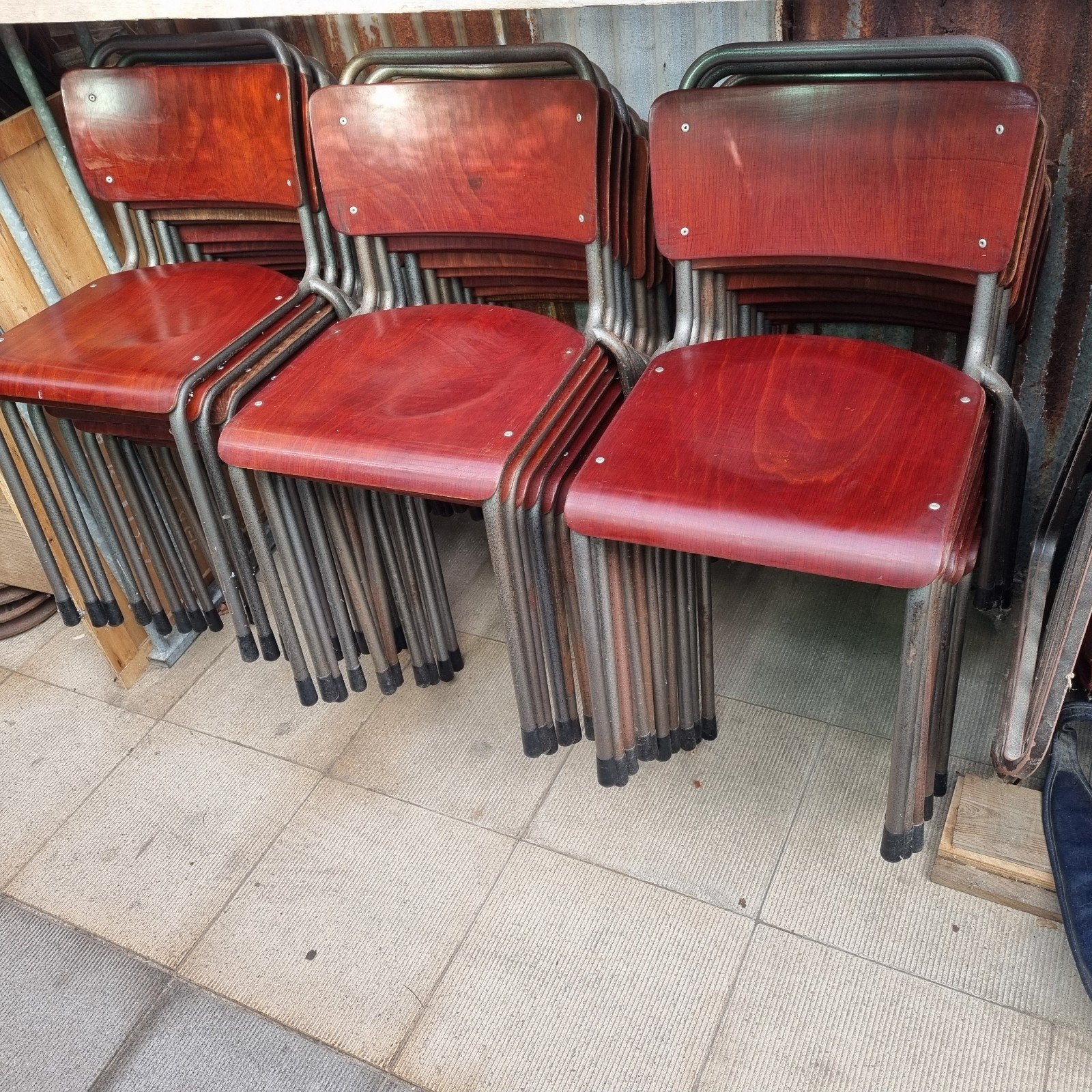 comfortabele duurzame stoelen van Gispen type Th of Tu Delft, Ophalen, Gebruikt, Hout, Vijf, Zes of meer stoelen