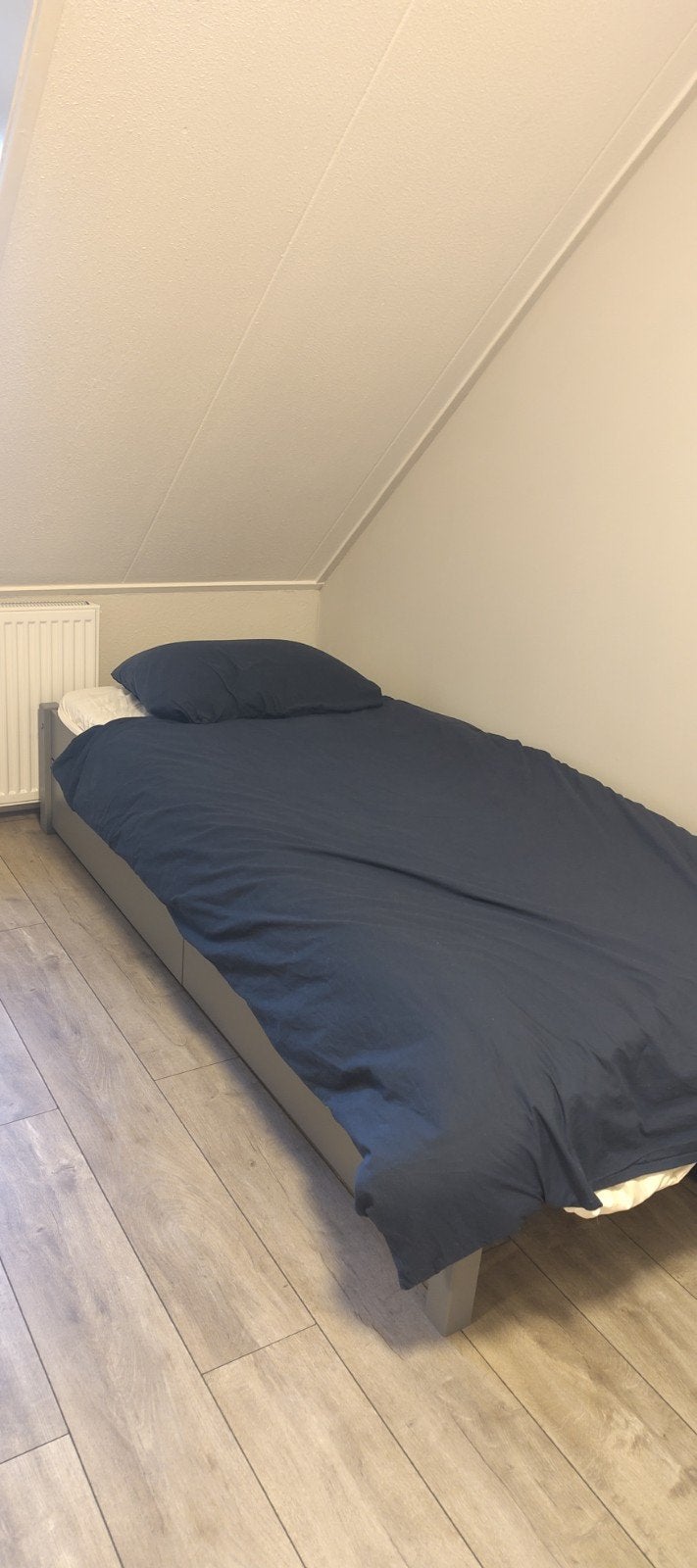 Eenpersoonsbed met opberglades - Grijs, Ophalen, Gebruikt, 90 cm, Eenpersoons