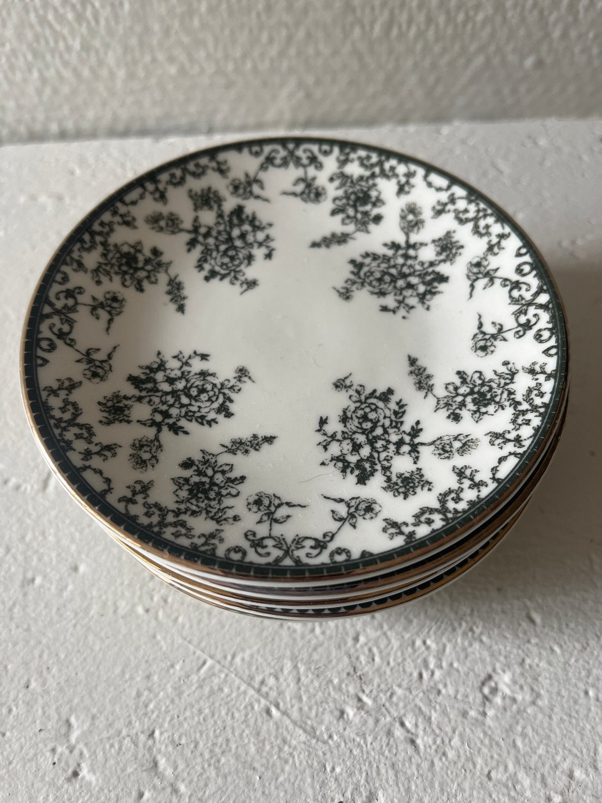 Set van 6 Petits Fours Bordjes met Bloemmotief, Ophalen of Verzenden, Nieuw, Overige stijlen, Bord(en)