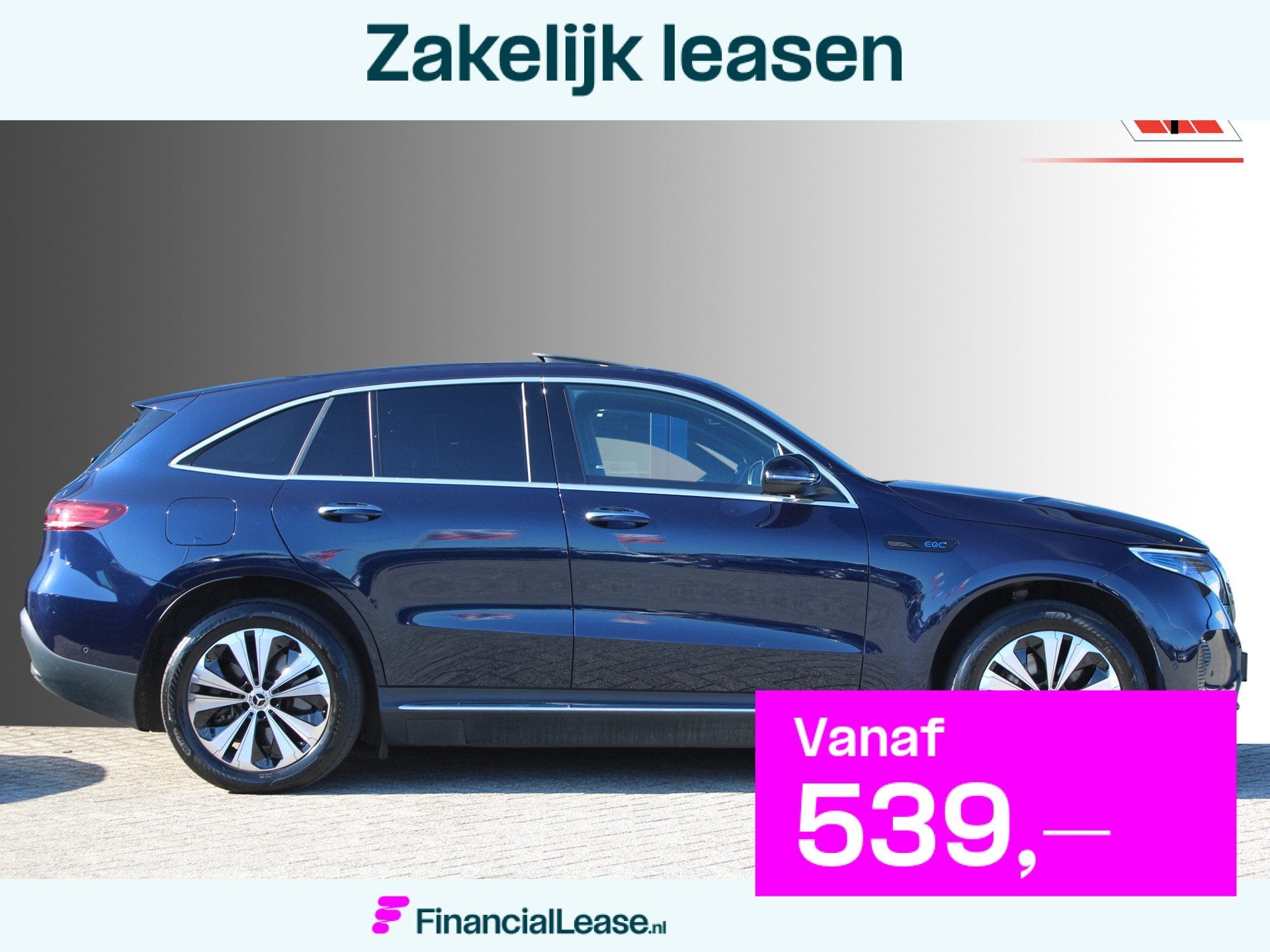 Mercedes-Benz EQC 400 4MATIC 80kWh (SOH 95.84%) Luxury LEDER, Automaat, Zwart, 2395 kg, Blauw