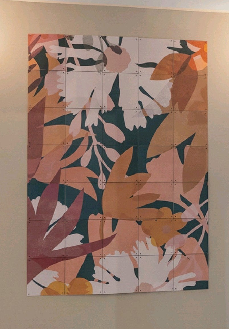 Ixxi Flowers Dark Lotte Dirks - 140x100 cm, 140 cm, Meerkleurig, Ophalen of Verzenden, Zo goed als nieuw