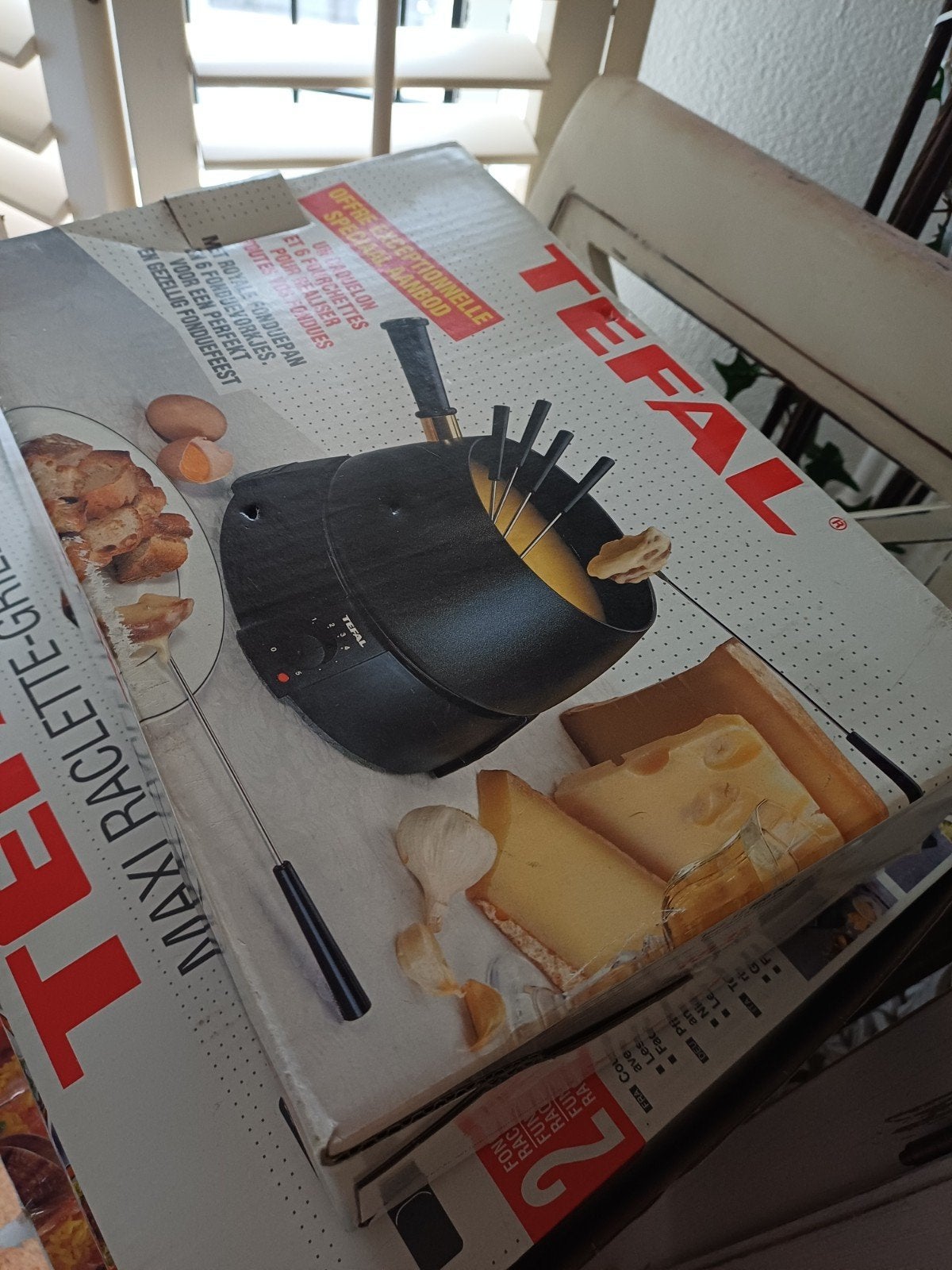 wok fondue zet, met een onderstel, Ophalen, Gietijzer, Wok