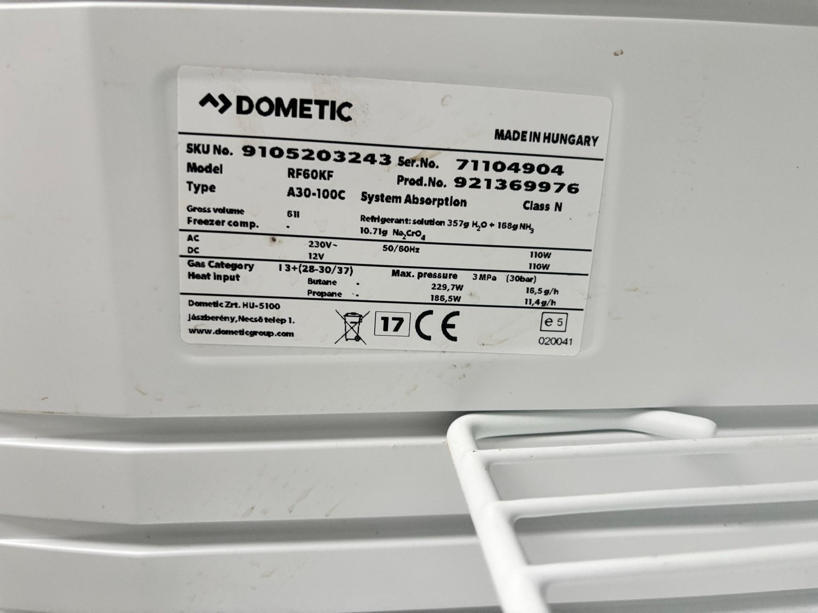 Dometic RF60KF Koelkast - Ideaal voor Camper/Caravan, Minder dan 75 liter, 45 tot 60 cm, Ophalen, 85 tot 120 cm