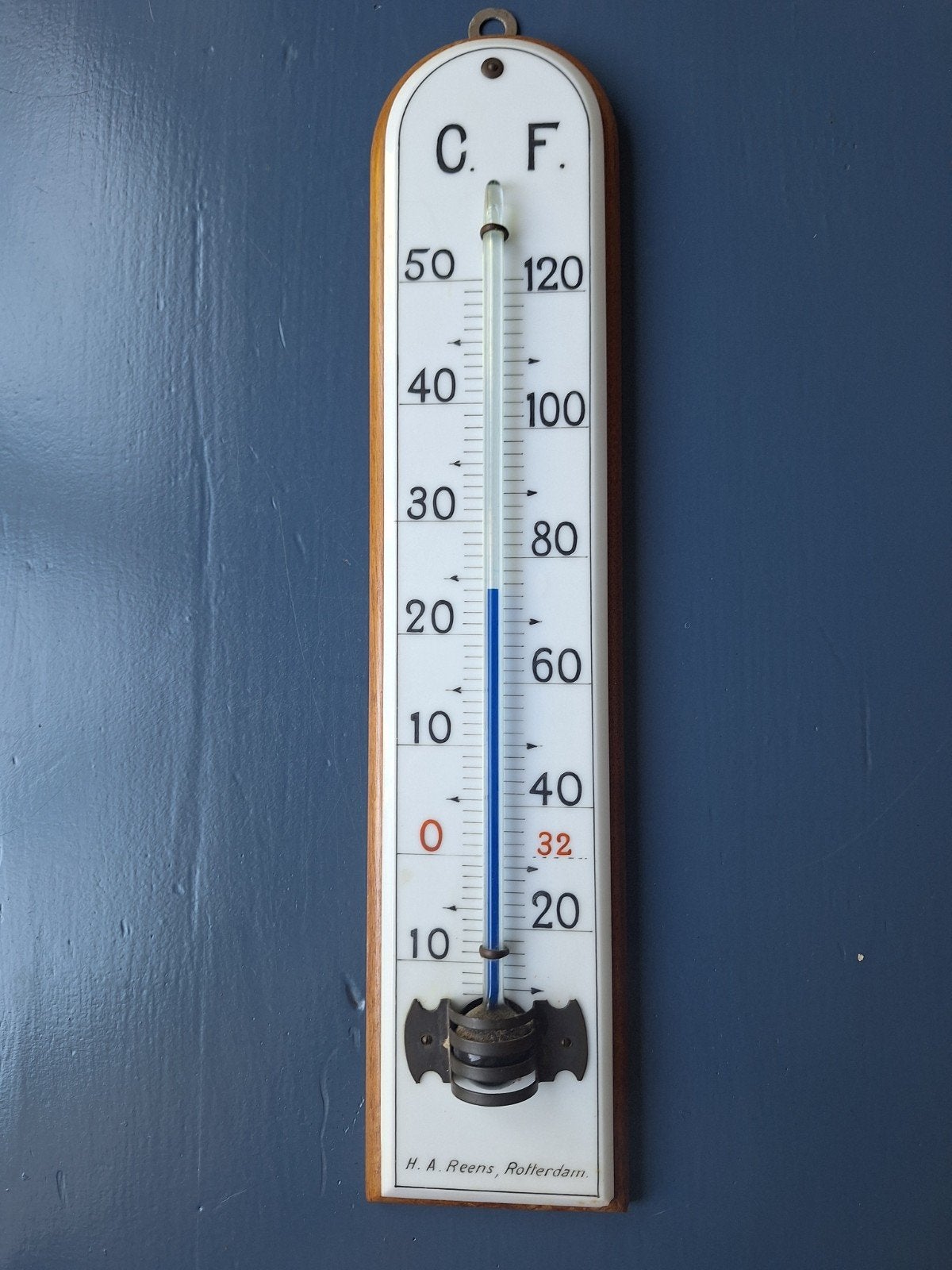 Antieke thermometer H.A. Reens Rotterdam, Buitenthermometer, Gebruikt, Ophalen of Verzenden, Overige merken