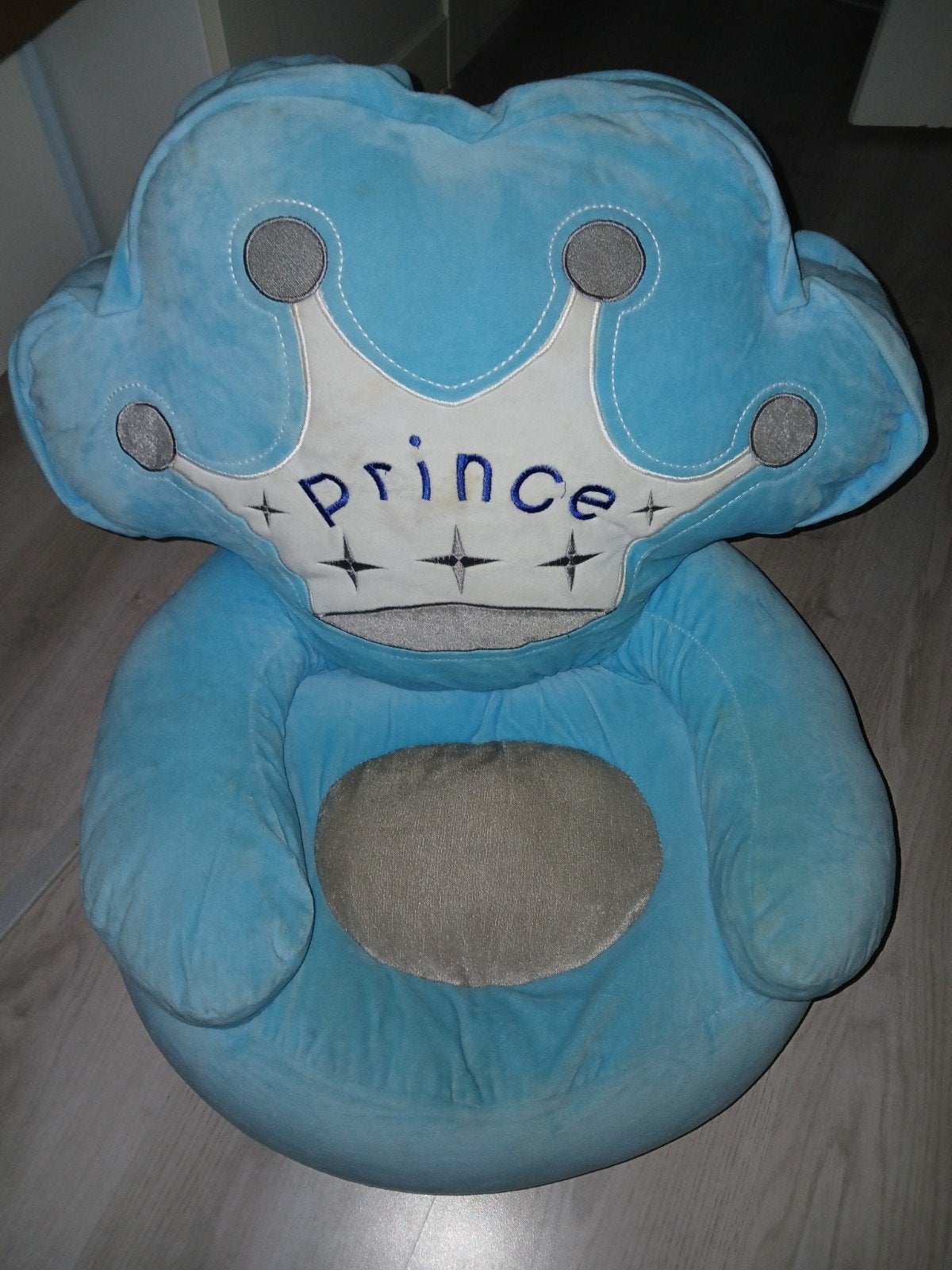 Blauwe pluche kinderstoel 'Prince', Kinderen en Baby's, Ophalen of Verzenden, Gebruikt, Stoel