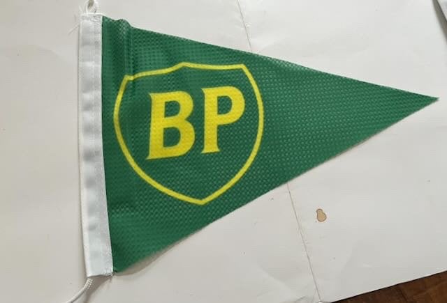 BP wimpel reclame  bootvlag  40 x 30 cm, Verzamelen, Ophalen of Verzenden, Zo goed als nieuw, Auto's