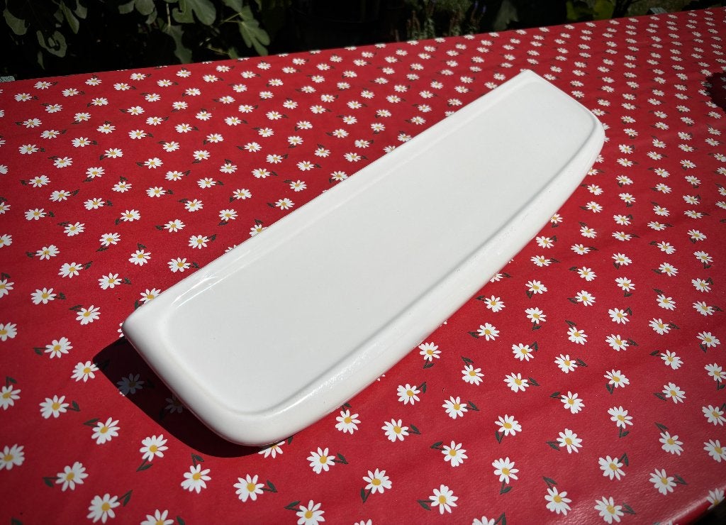 Geëmailleerd keramieken planchet 60x16 cm – WC / badkamer, Ophalen, Gebruikt, Wit, Overige typen