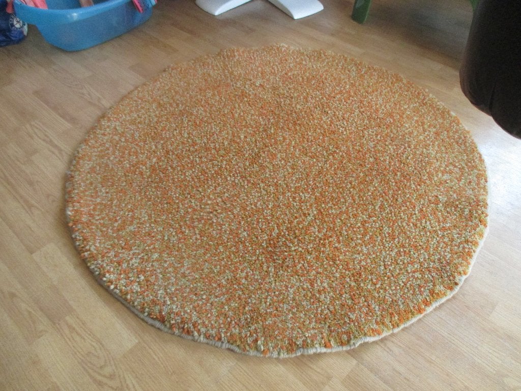 jaren 70 design vloerkleed gemêleerd wol 145 cm retro, Gebruikt, Wit, ?, Rechthoekig
