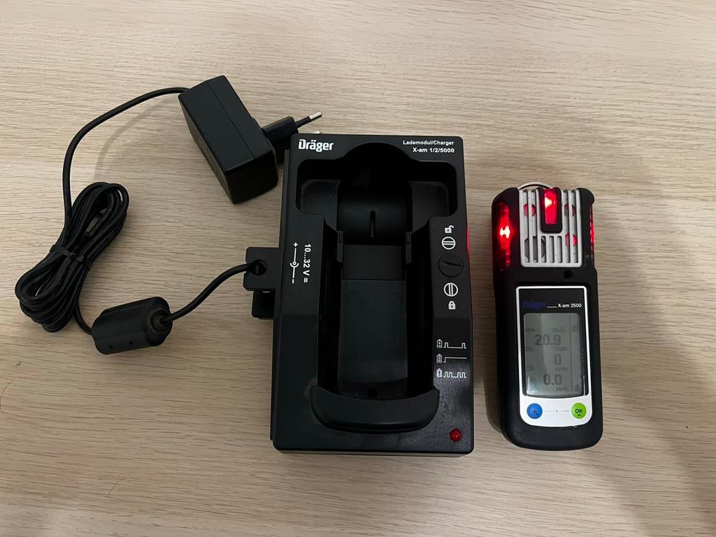 Dräger X-am 2500 + lader gekalibreerd, Doe-het-zelf en Verbouw, Meetapparatuur, Ophalen of Verzenden, Gebruikt