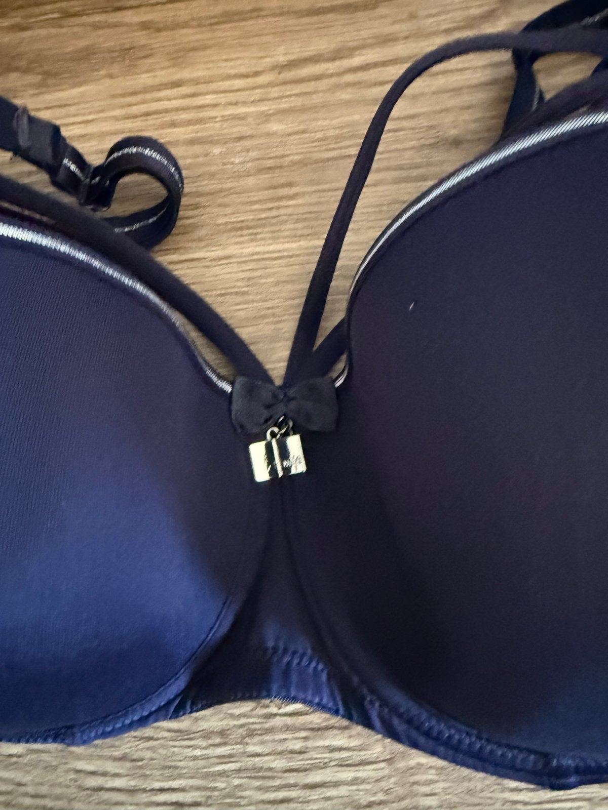 Donkerblauwe BH met zilveren accenten  Marlies Dekkers  80D, Verzenden, Blauw, BH