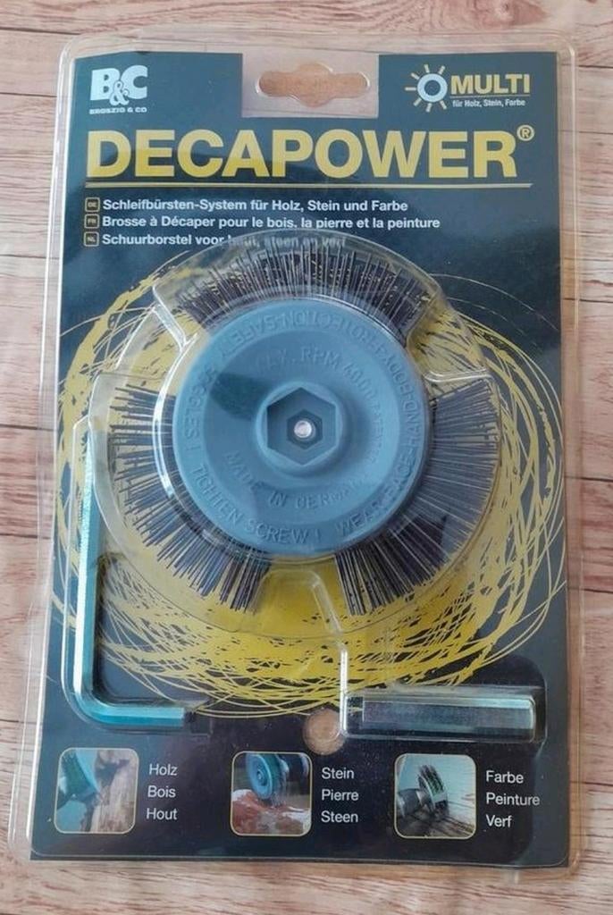 Decapower schuurborstel voor hout, steen en verf., Ophalen of Verzenden, 1200 watt of meer, Overige typen