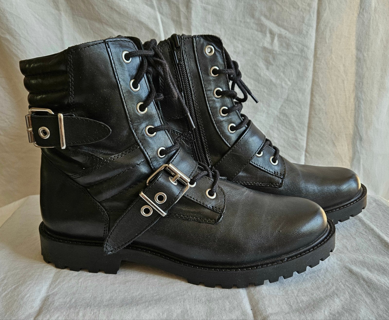 PS Poelman leren biker boots maat 41, nieuw, Zwart, Lage of Enkellaarzen, Nieuw, Ophalen of Verzenden