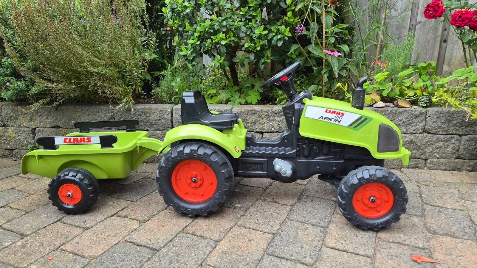 Falk claas traptrekker met aanhanger, Kinderen en Baby's, Ophalen, Gebruikt, Overige merken