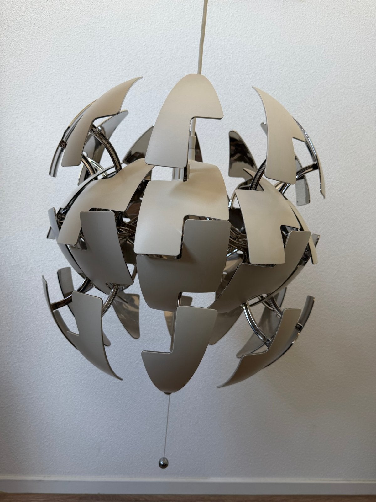IKEA PS 2014 Hanglamp - Wit/Zilver - Uitschuifbaar, Ophalen, Zo goed als nieuw, Kunststof, E27 (groot)