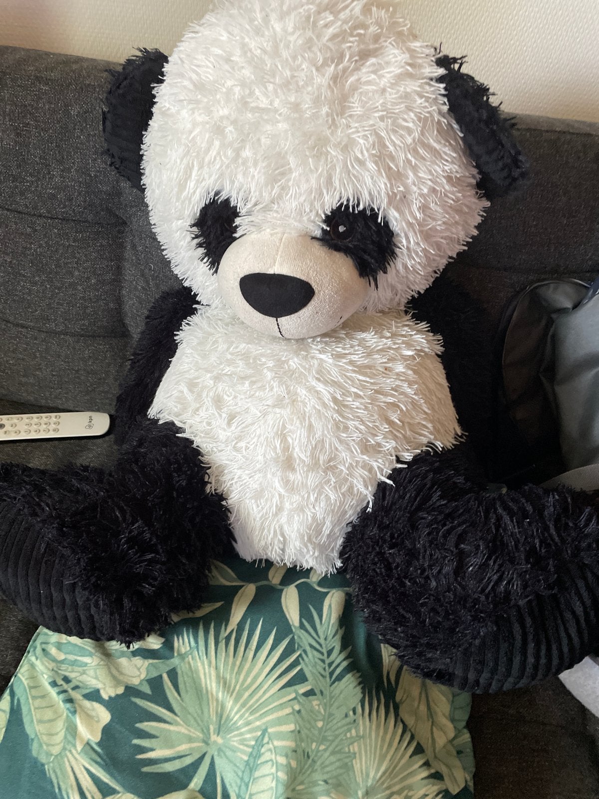 Grote knuffel panda - Zwart-wit pluche dier, Overige typen, Zwart, Ophalen of Verzenden, Zo goed als nieuw