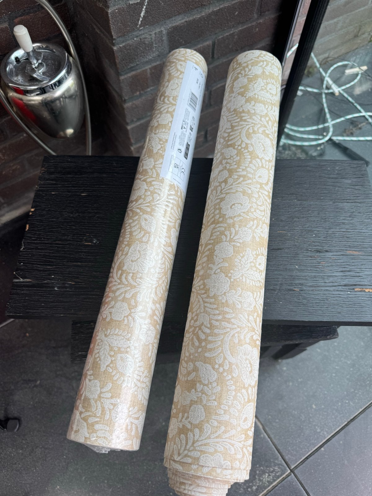 Eijffinger Arte behang - Beige met Wit Bloemenpatroon, Bloemen, Overige merken, Beige, Ophalen of Verzenden