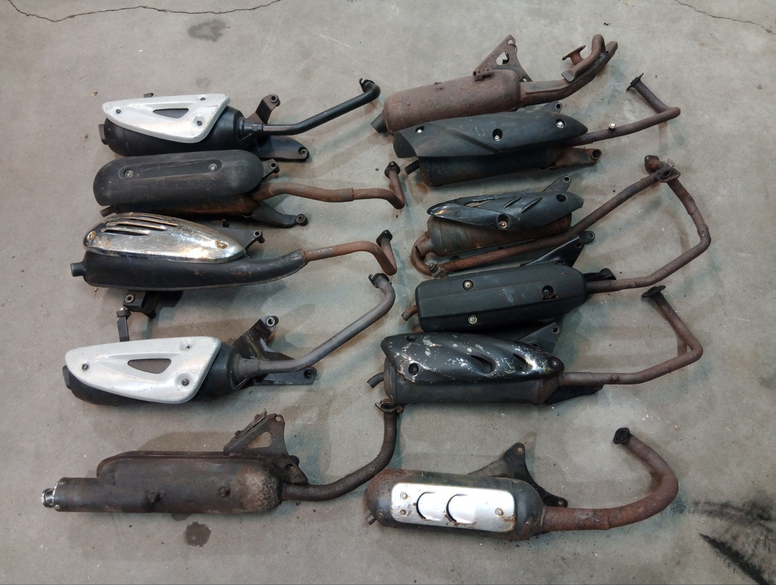 partij scooter uitlaten oa. gy6 kymco Piaggio malaguti, Ophalen, Gebruikt, Overige typen, Overige merken