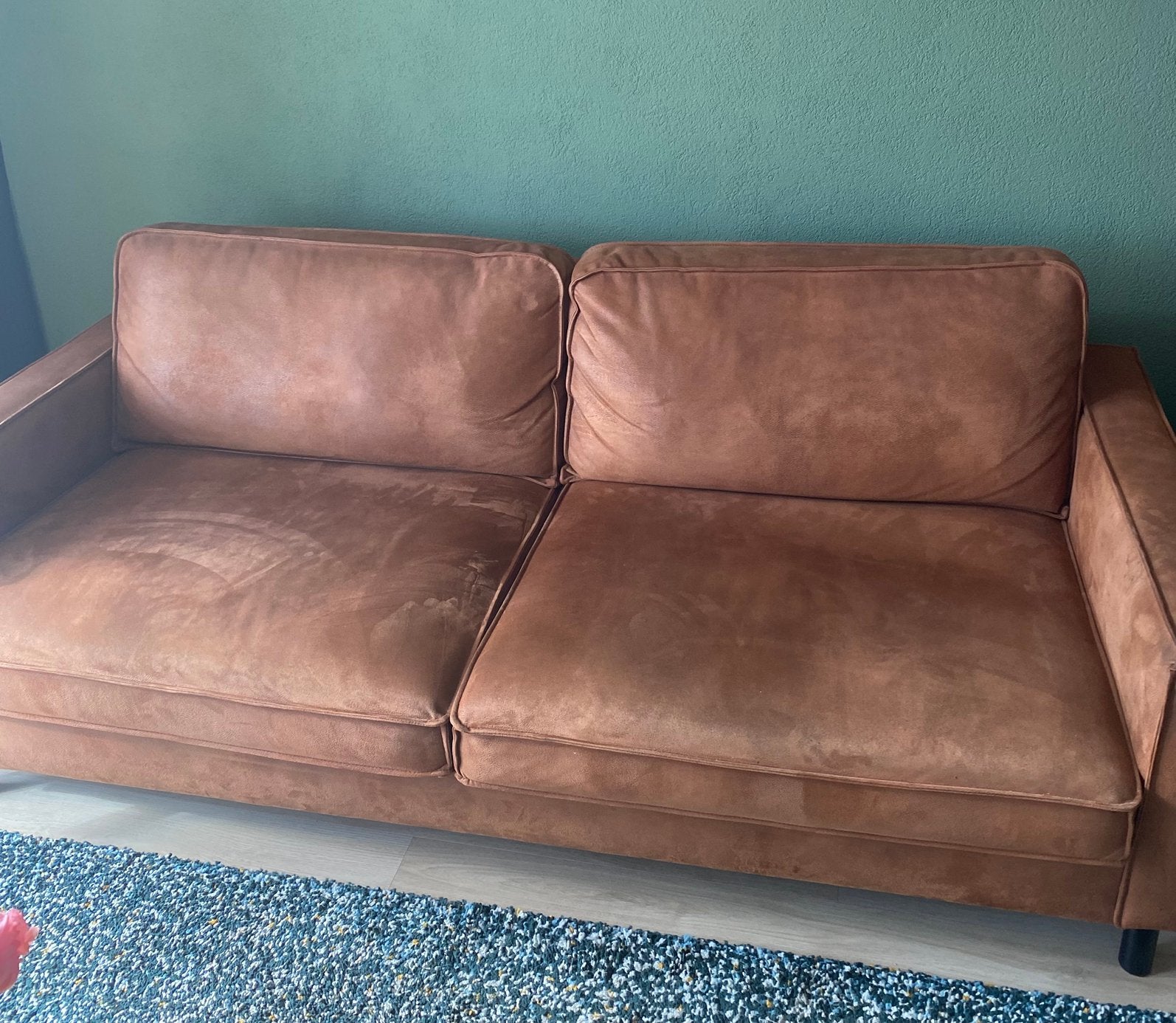 Cognac kleur Bank Gratis, Ophalen, Gebruikt, 75 tot 100 cm, Landelijk