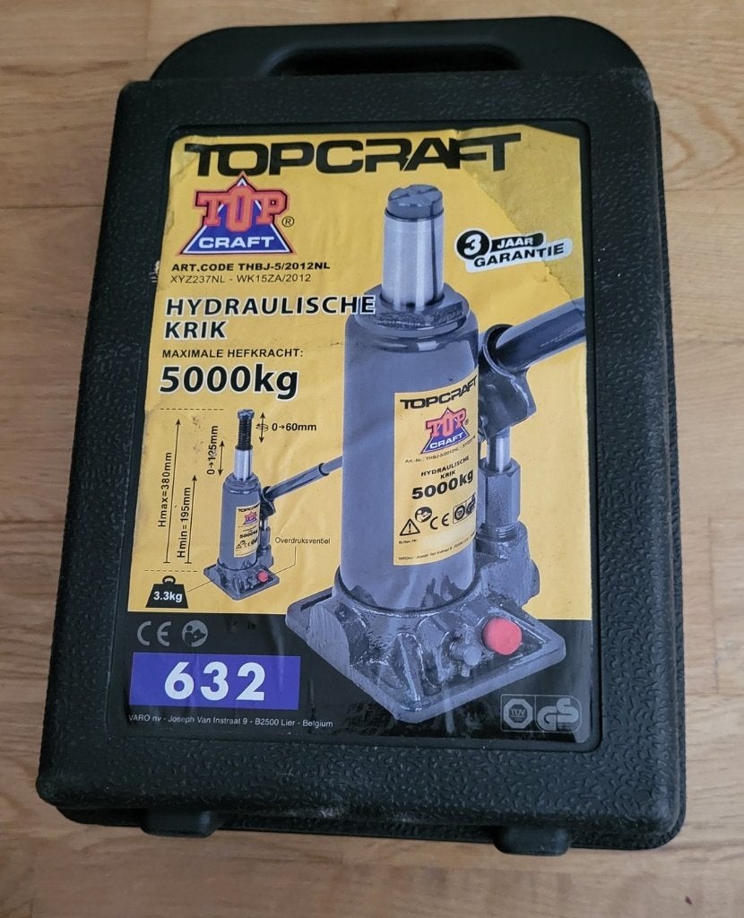 Topcraft potkrik met een hefvermogen van 5000 kg, Ophalen of Verzenden, Gebruikt, Hydraulisch, Potkrik