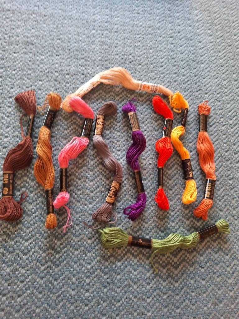 10 strengen borduurgaren in diverse kleuren, Ophalen of Verzenden