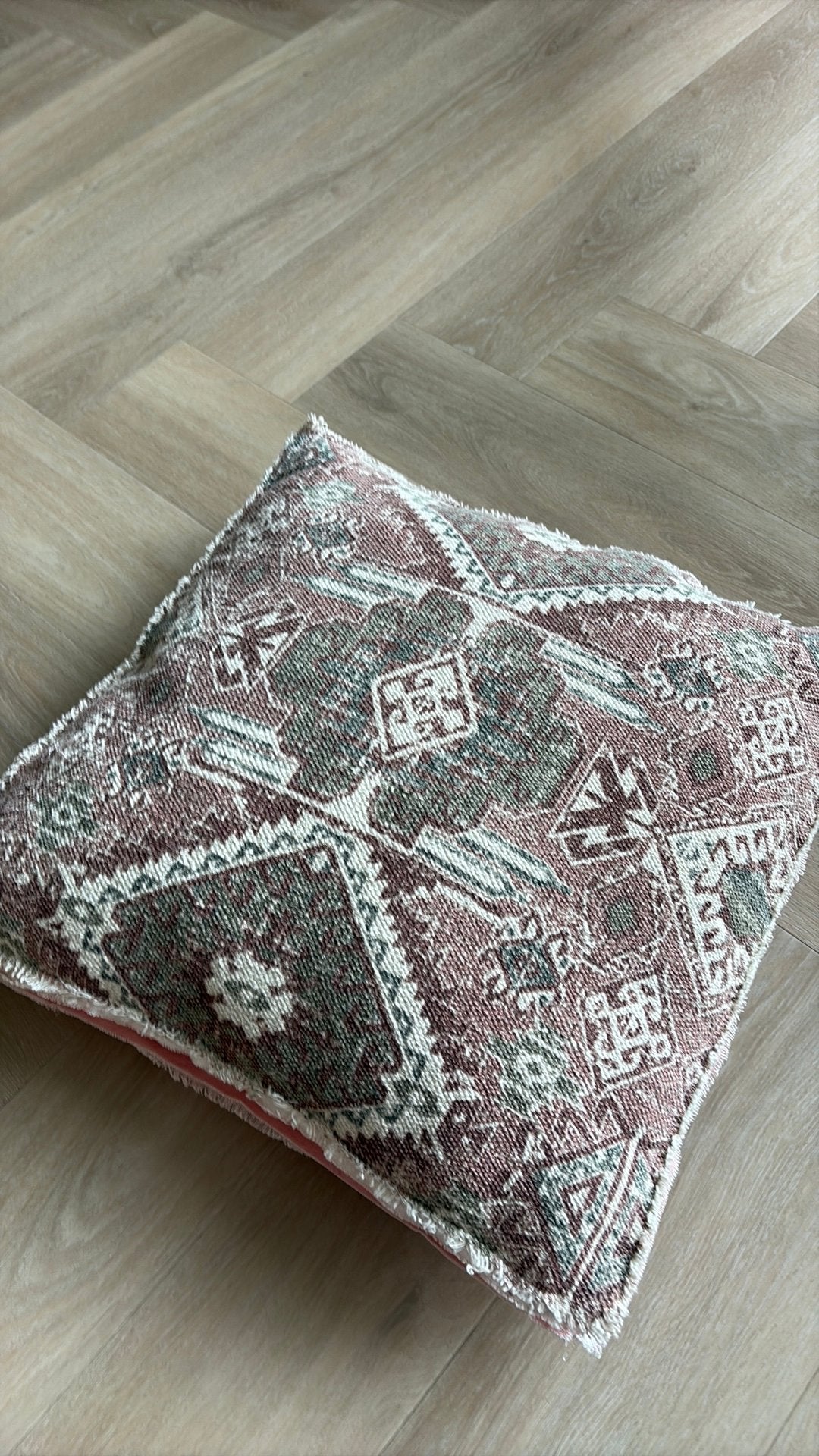 Mooi vintage matraskussen 50/50 cm, Ophalen of Verzenden, Zo goed als nieuw, Vierkant