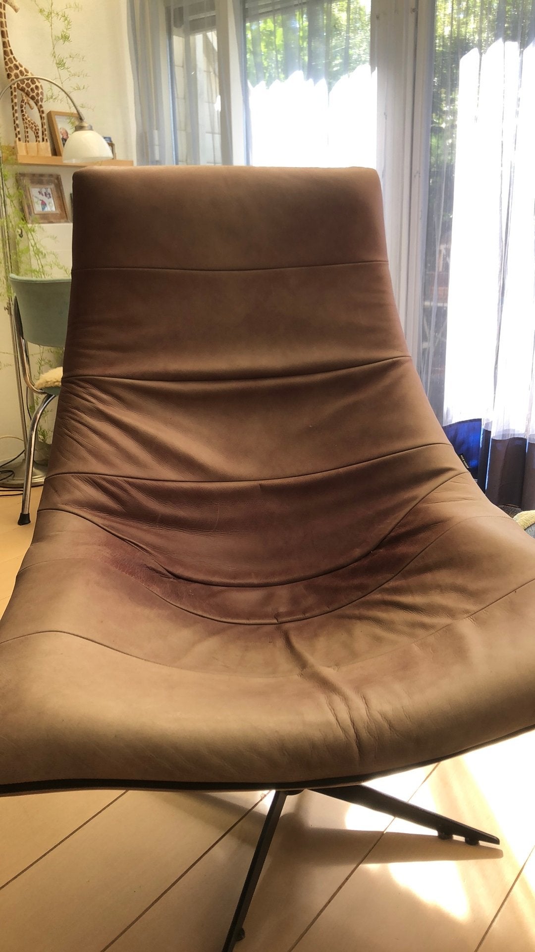 Bodilson draaifauteuil leer, Huis en Inrichting, Ophalen, Zo goed als nieuw, 50 tot 75 cm, Leer