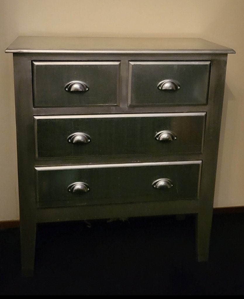 Zilver ladekastje, Huis en Inrichting, Ophalen, Minder dan 50 cm, Zo goed als nieuw, 3 of 4 laden