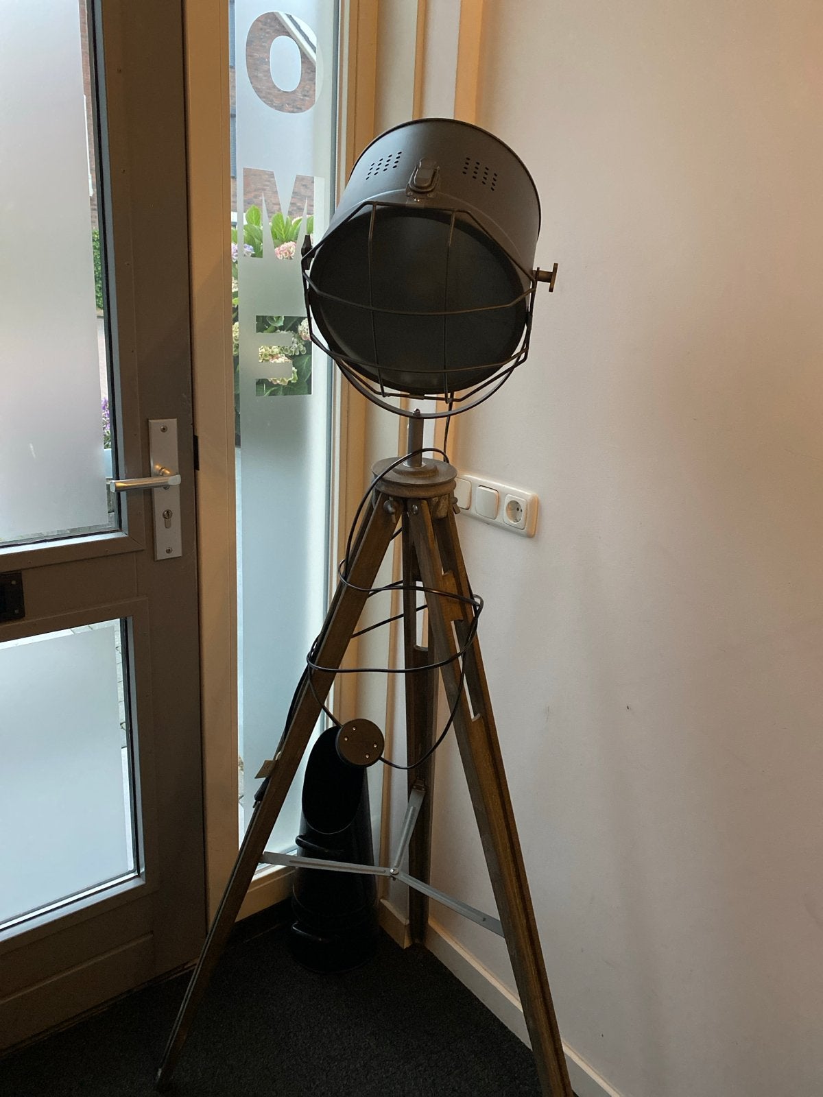 Industriële Vloerlamp met Statief - Vintage Stijl, Ophalen, Gebruikt, E27 (groot), Metaal