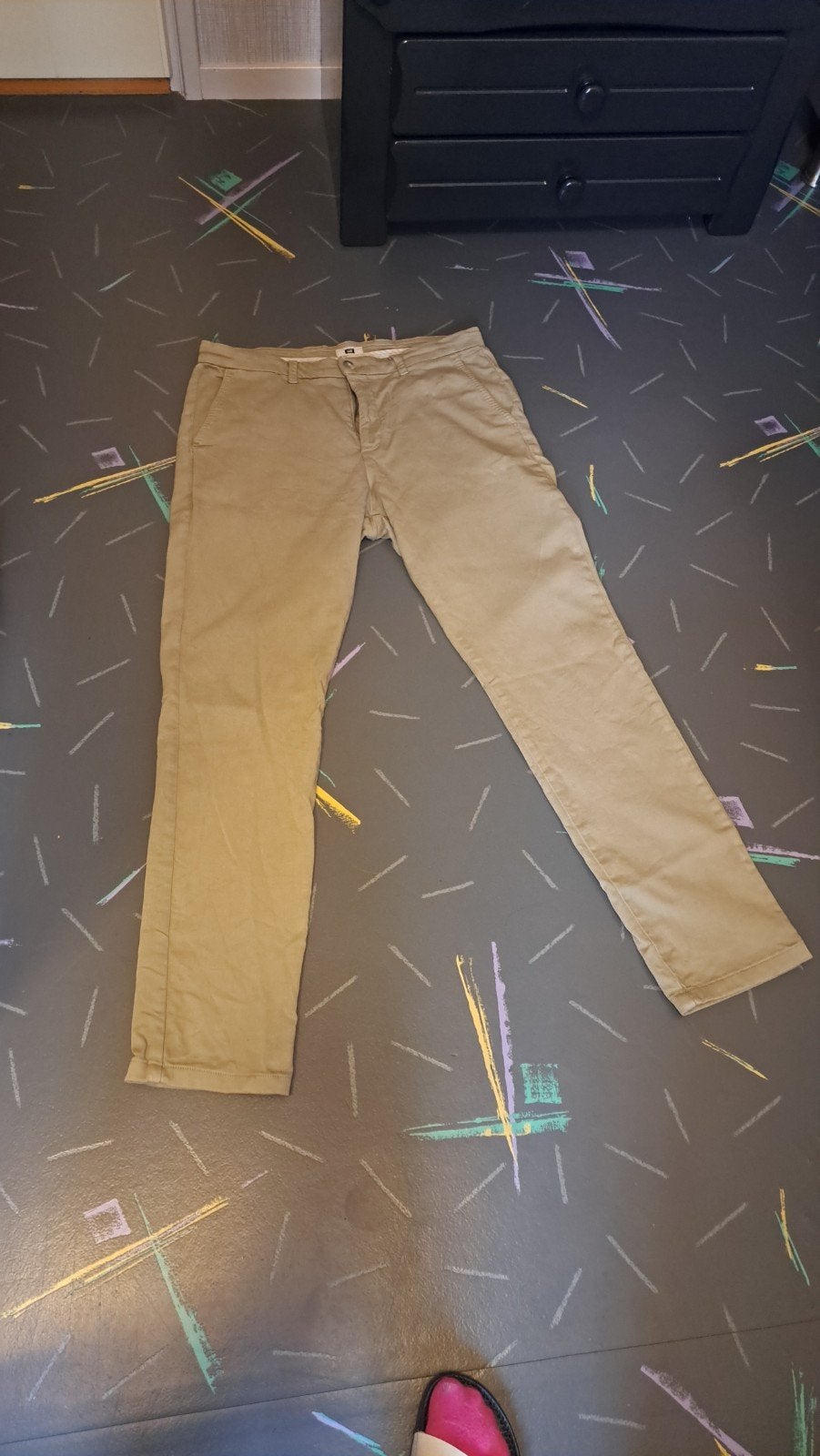 WE Fashion Bruno Slim-Hybri Chino - W34 L32, Bruin, Overige maten, Ophalen of Verzenden, Zo goed als nieuw