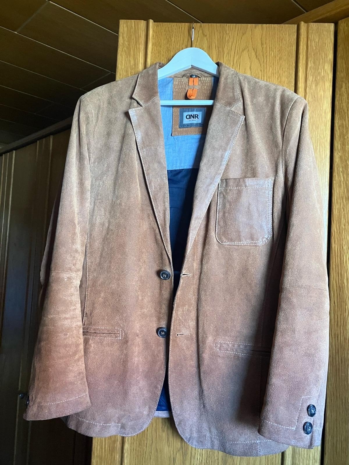 Suède colbert DNR/Donders, Ophalen of Verzenden, Zo goed als nieuw, Maat 56/58 (XL), Bruin