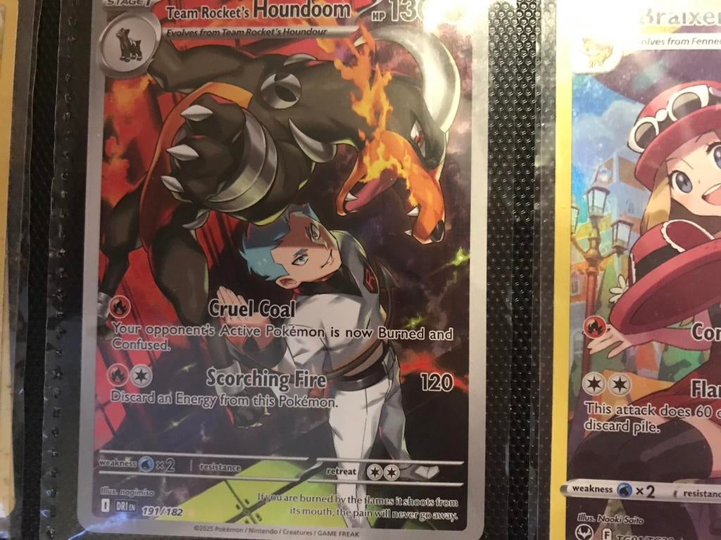 Pokémon kaart Team Rocket's Houndoom 191/182, Ophalen of Verzenden, Gebruikt, Losse kaart, Foil
