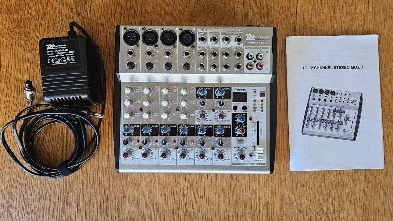 Power Dynamics PDM-L1202 12-kanaals mengpaneel, Ophalen of Verzenden, Zo goed als nieuw, 10 tot 20 kanalen, Microfooningang