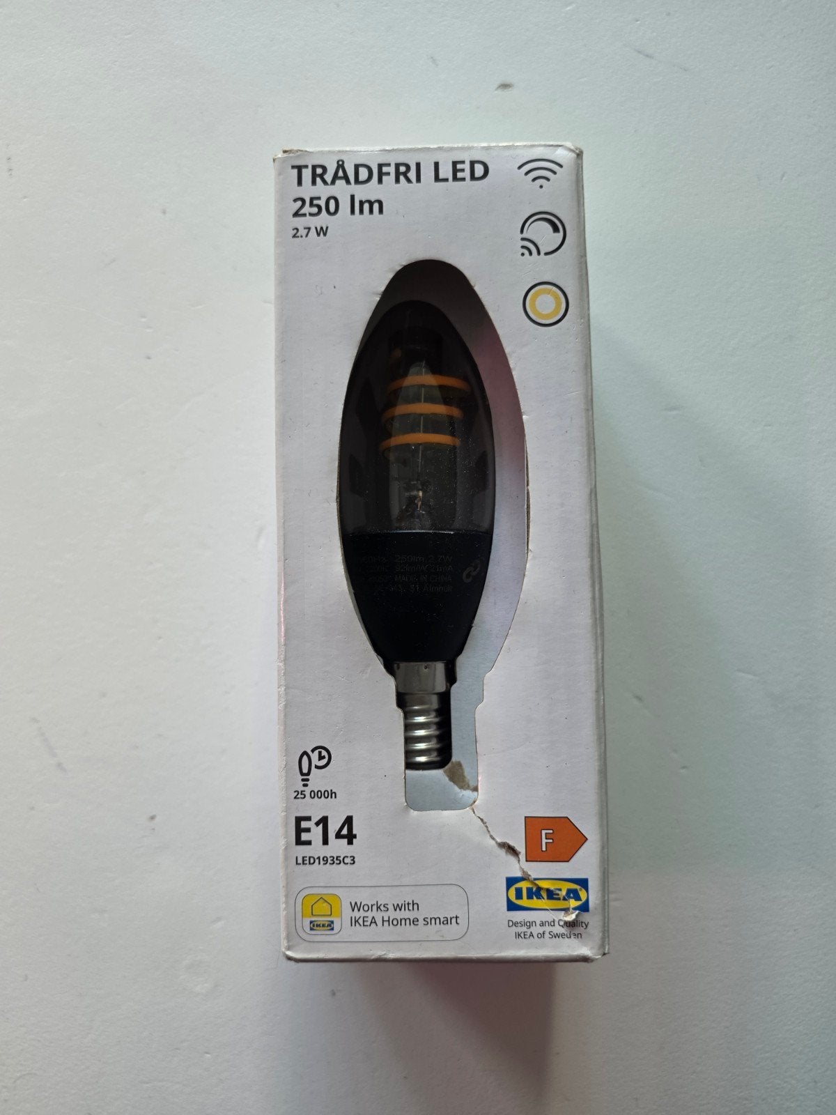 IKEA TRÅDFRI LED E14 Smart Lamp 250lm 2.7W, Nieuw, Ophalen of Verzenden, E14 (klein), Bedienbaar via app